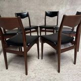 Series Set of 6 vintage Scandinavian rosewood chairs from the 1960s