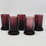 5 Petits Verres A Liqueur Gobelets A Vodka En Verre Soufflé Bullé Prune Biot?