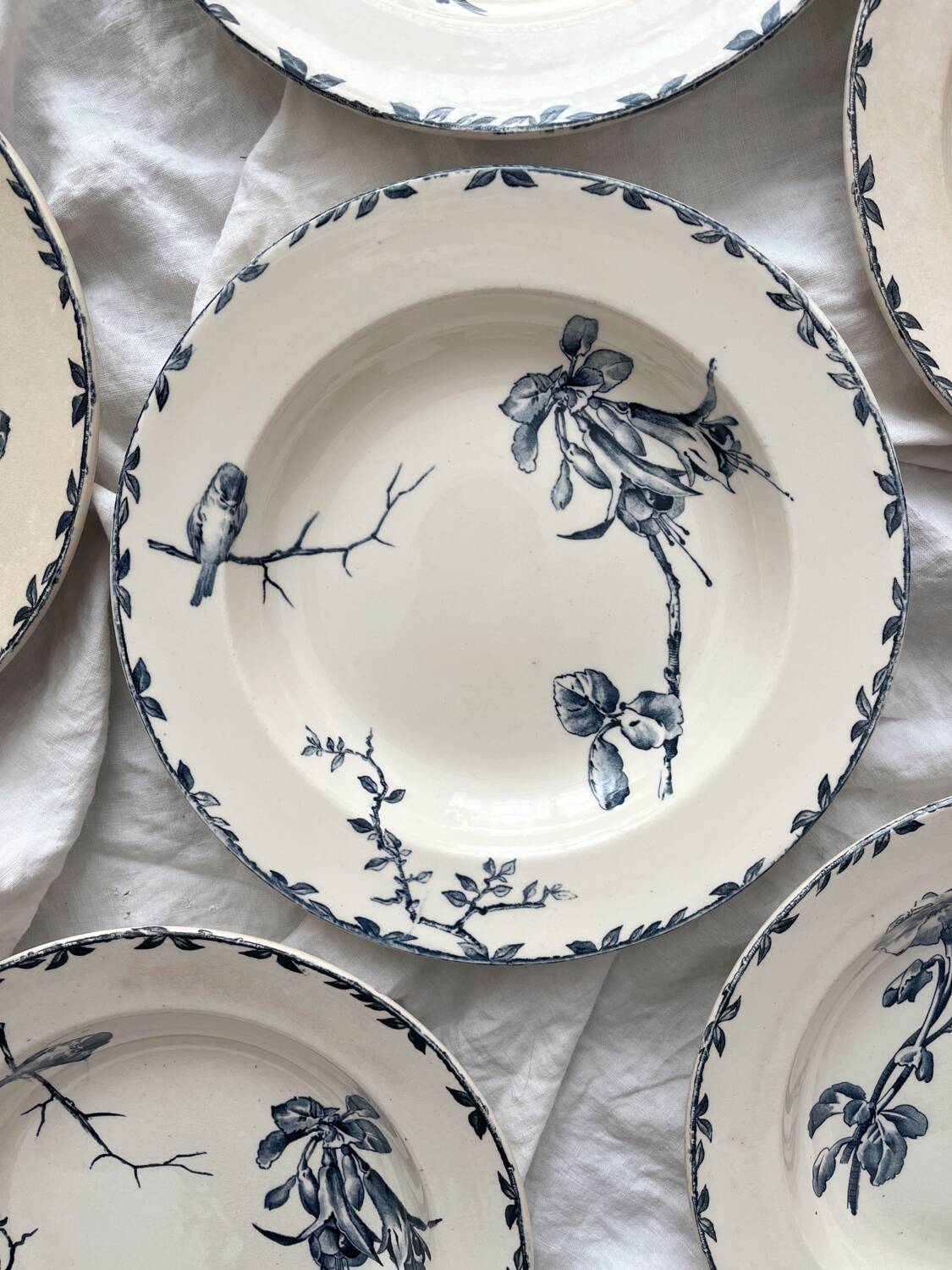 6 “Oxford” ironstone soup plates from Choisy le Roi