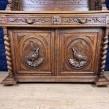 Buffet de pavillon de chasse style Renaissance en chêne massif vers 1850
