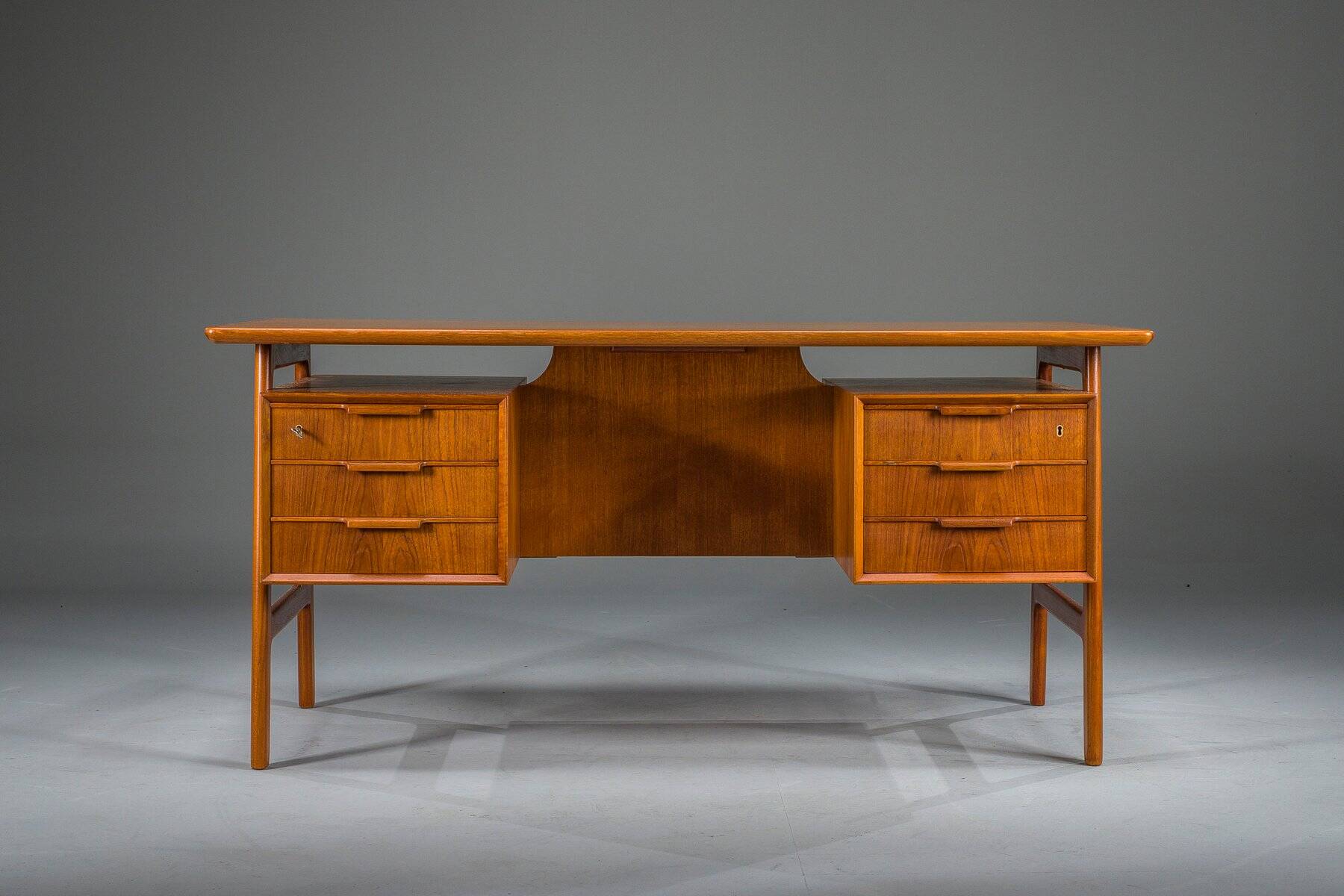 Teak Model 75 Desk from Omann Jun Møbelfabrik, 1960s