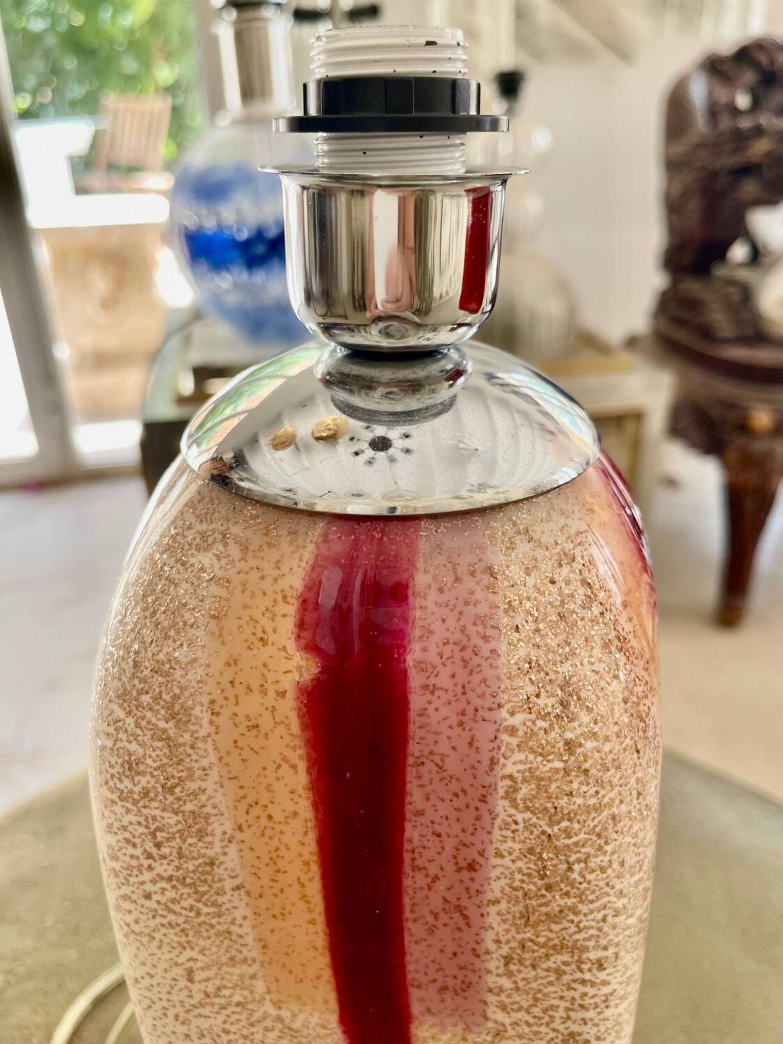 Lancetti Milano pied de lampe verre murano , Italie 1980s