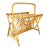 Vintage rattan magazine holder