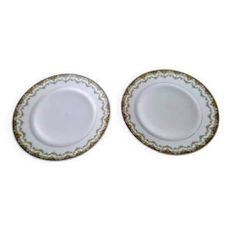 Pair of low standing bowls in Limoges UML porcelain