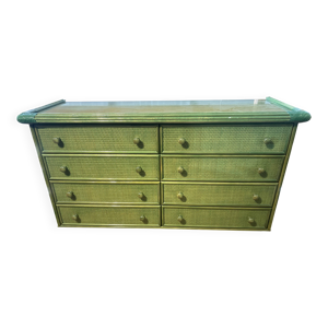 double commode en rotin
