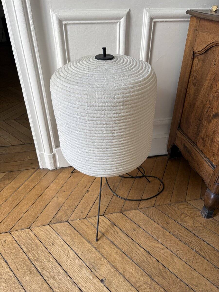 Large table lamp - woven cord shade