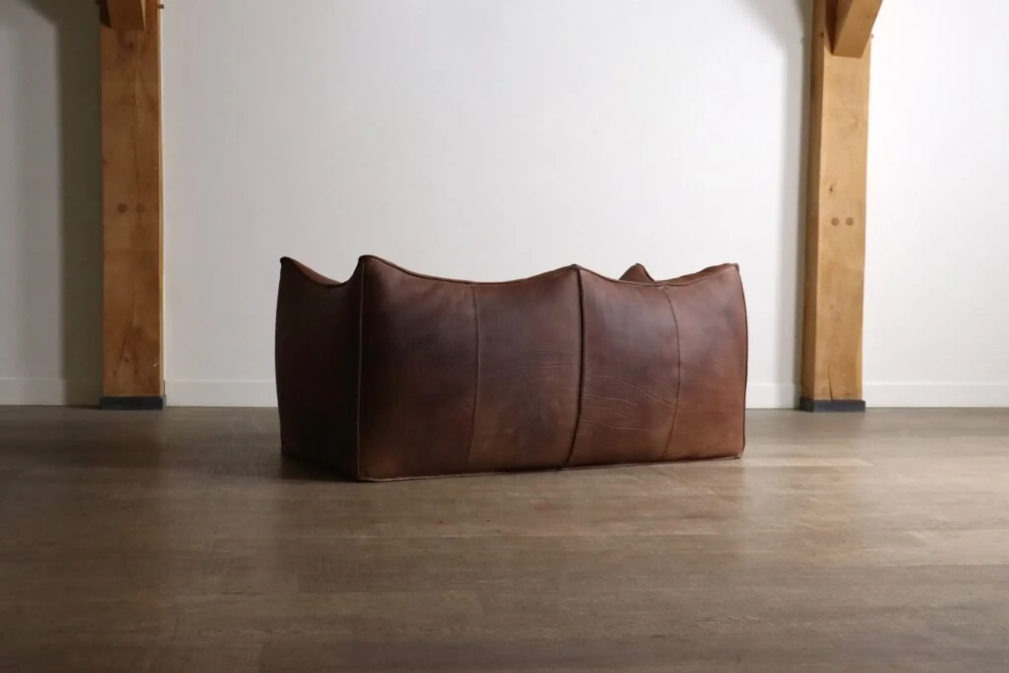 Le Bambole sofa in buffalo leather by Mario Bellini for B&B Italia, 1970s