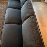 De sede black and grey sofa in leather and fabric