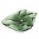 Crushed glass platter, olive glass, Huta Wołomin, Poland, 1970s