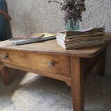 Walnut and oak coffee table.