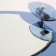Miroir bleu cobalt, design italien, circa 1970
