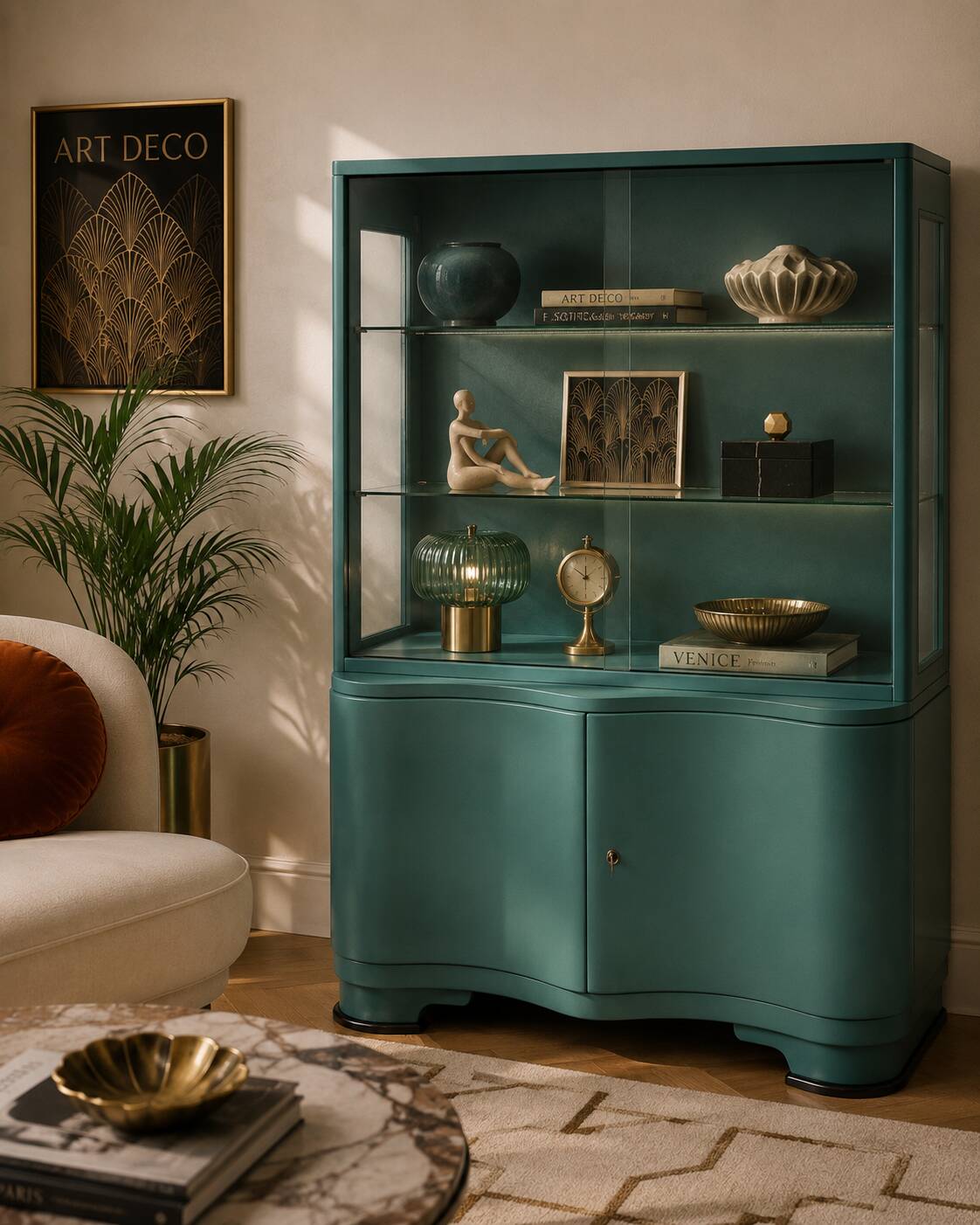 Art Deco Display Case, 1950s