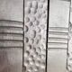 Vintage hammered metal mirror, France art deco 1930
