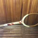 Old la hutte tennis racket wood + cross & protective cover