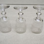 3 ancient glasses with drop
