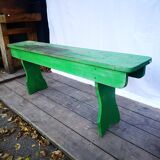 Green farm bench