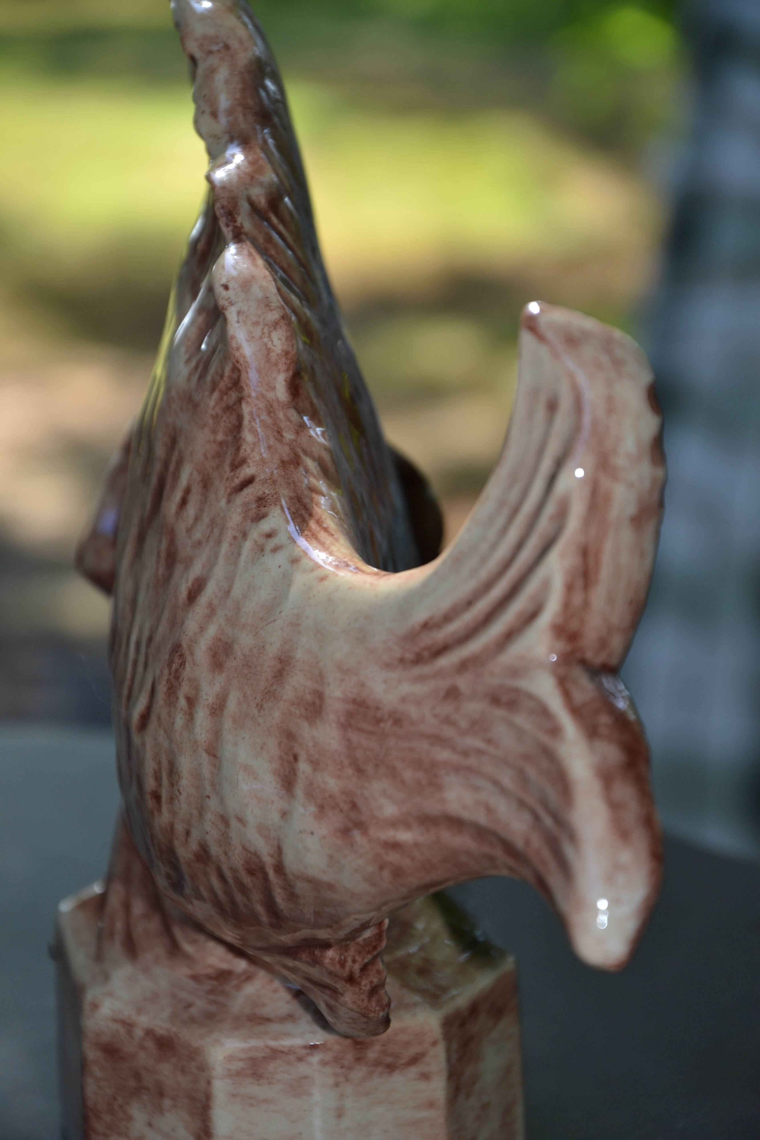 Ceramic fish statuette signed