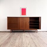 Large Danish Mid-Century Modern Teak Sideboard with Tambour Doors by Arne Vodder for Sibast