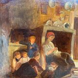 Interior scene signed 19th century