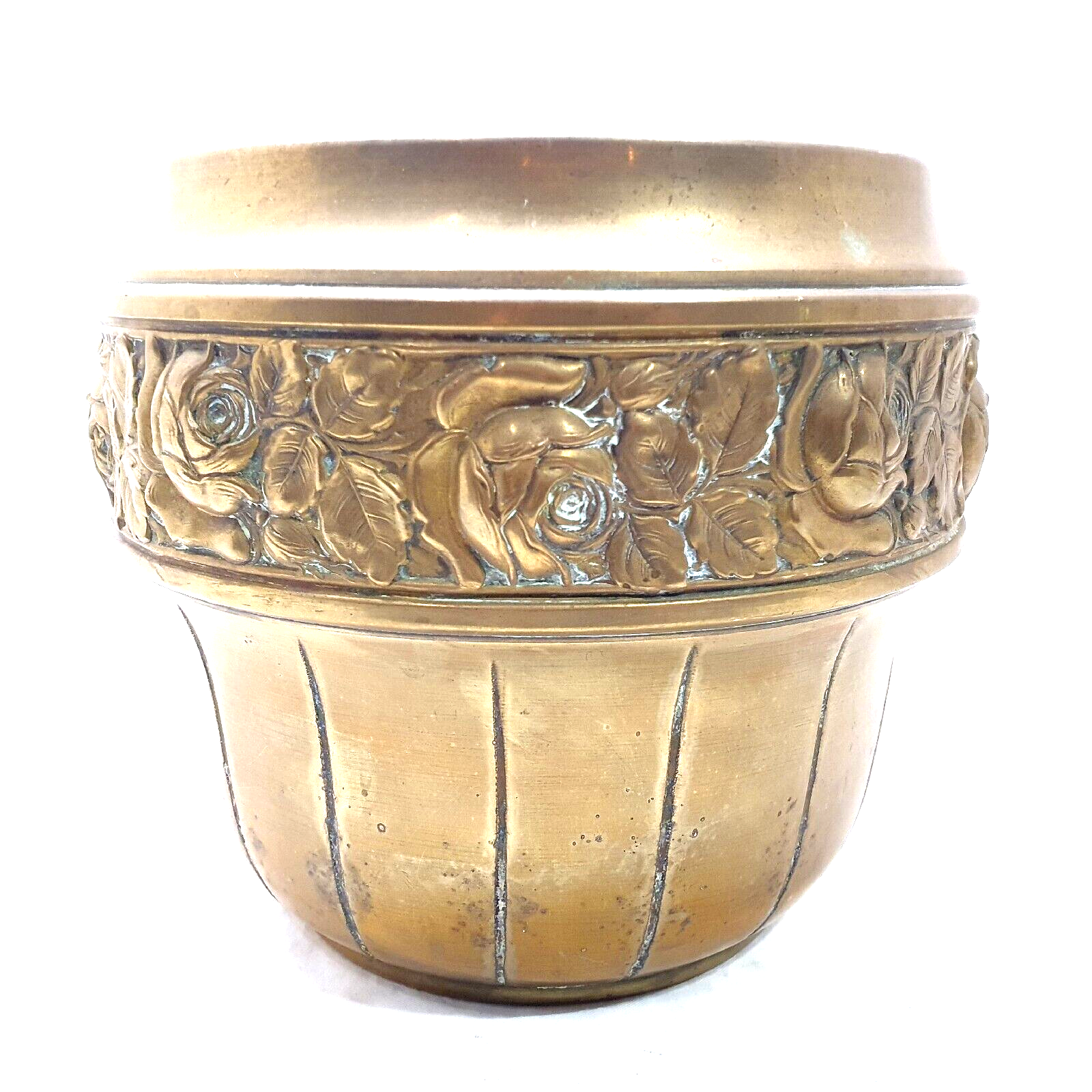 Pot brass or bronze decorations pink decoration flower plant