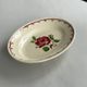 Oval Ravier Badonviller in vintage earthenware, vintage pink red dish.