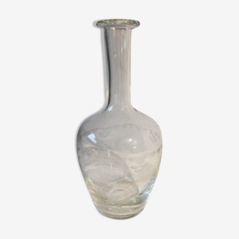 Engraved glass decanter