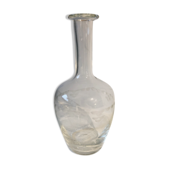 Engraved glass decanter