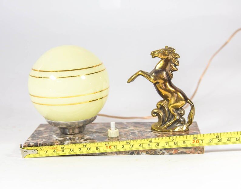 Art Deco table lamp| Horse pitched up