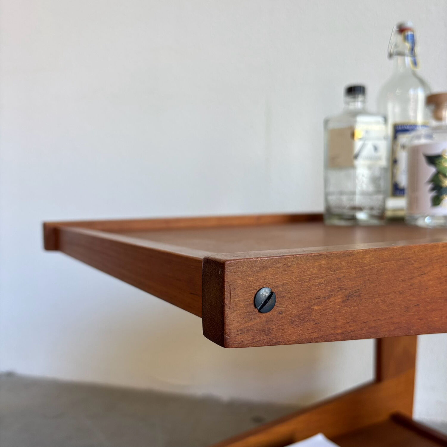Vintage Danish bar trolley in teak