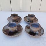 4 egg cups, ceramic, Chantal & Thierry Robert