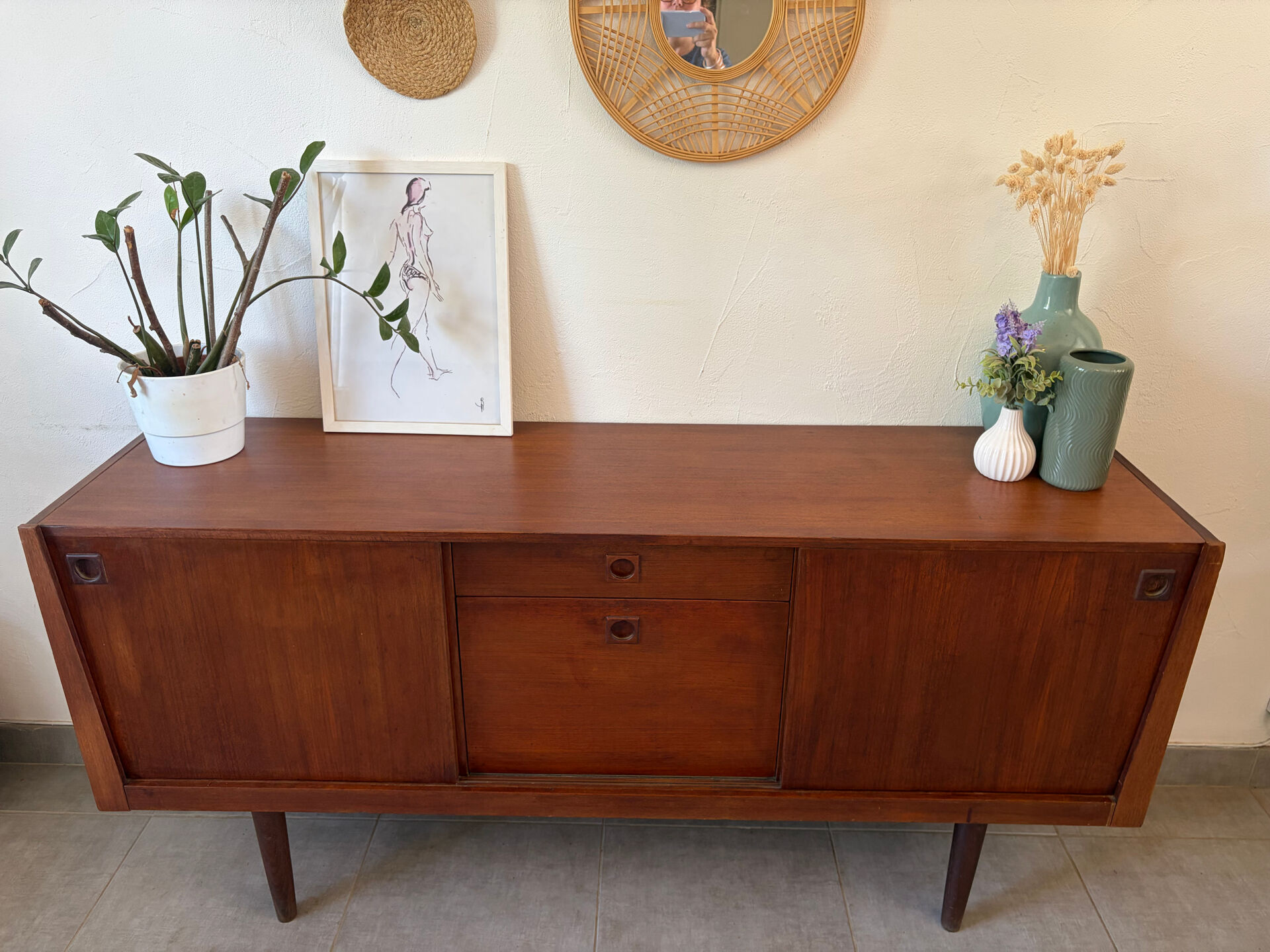 Vintage teak enfilade from the 1960s.