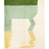 Berber carpet Beni Ouarain ecru with colored parts 153 x 109 cm