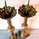 Pair of large Empire solid brass candlesticks – 78 cm
