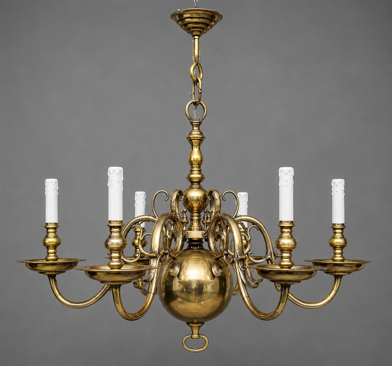 Chandelier from an old castle in solid bronze.