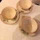 Set of 3 breakfast of the porcelain service Lunéville flowers, early twentieth century