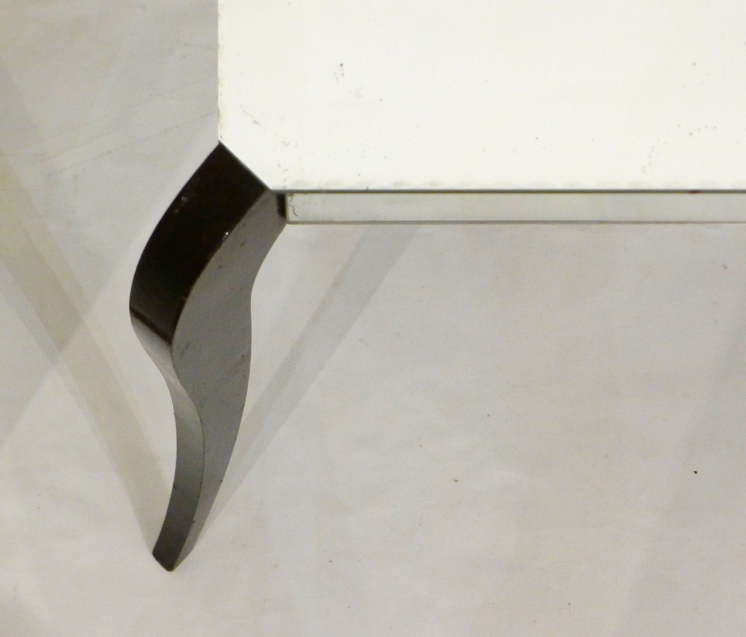 Mirror Art Deco coffee table - curved feet