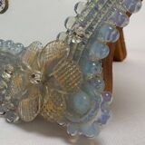 Miroir murano venice 1900 structure bois opalescent stylisées 22x24cm