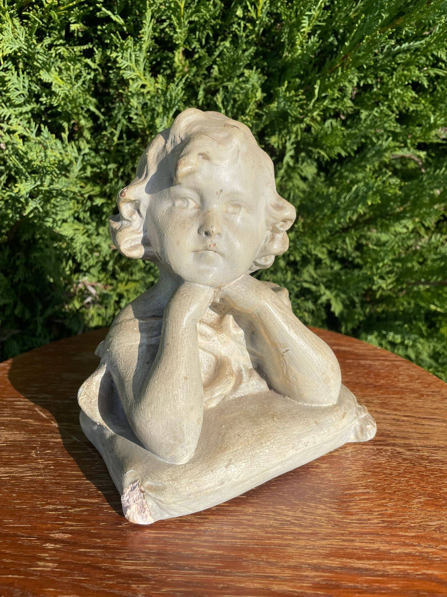 Bust of a little girl signed Gustave Van Vaerenbergh