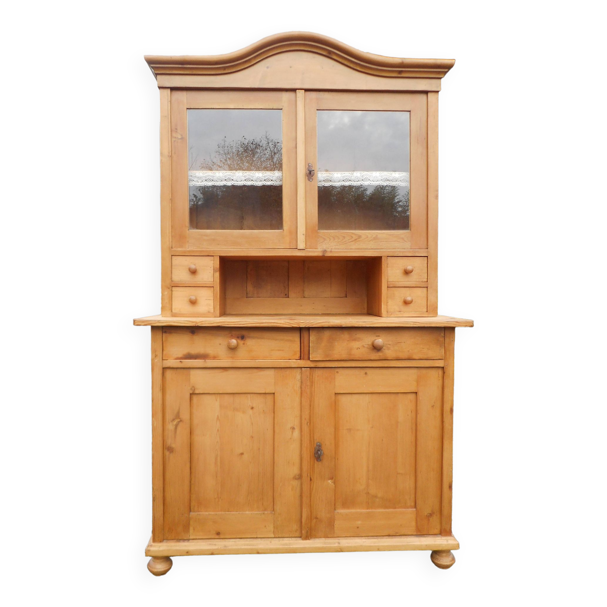 Buffet 2 corps vaisselier en sapin