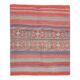 1970s Turkish hand-knotted wool cotton red kilim area rug 123x145