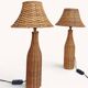 Pair of Table Lamps in Handwoven Wicker and Rattan, France, 1960s