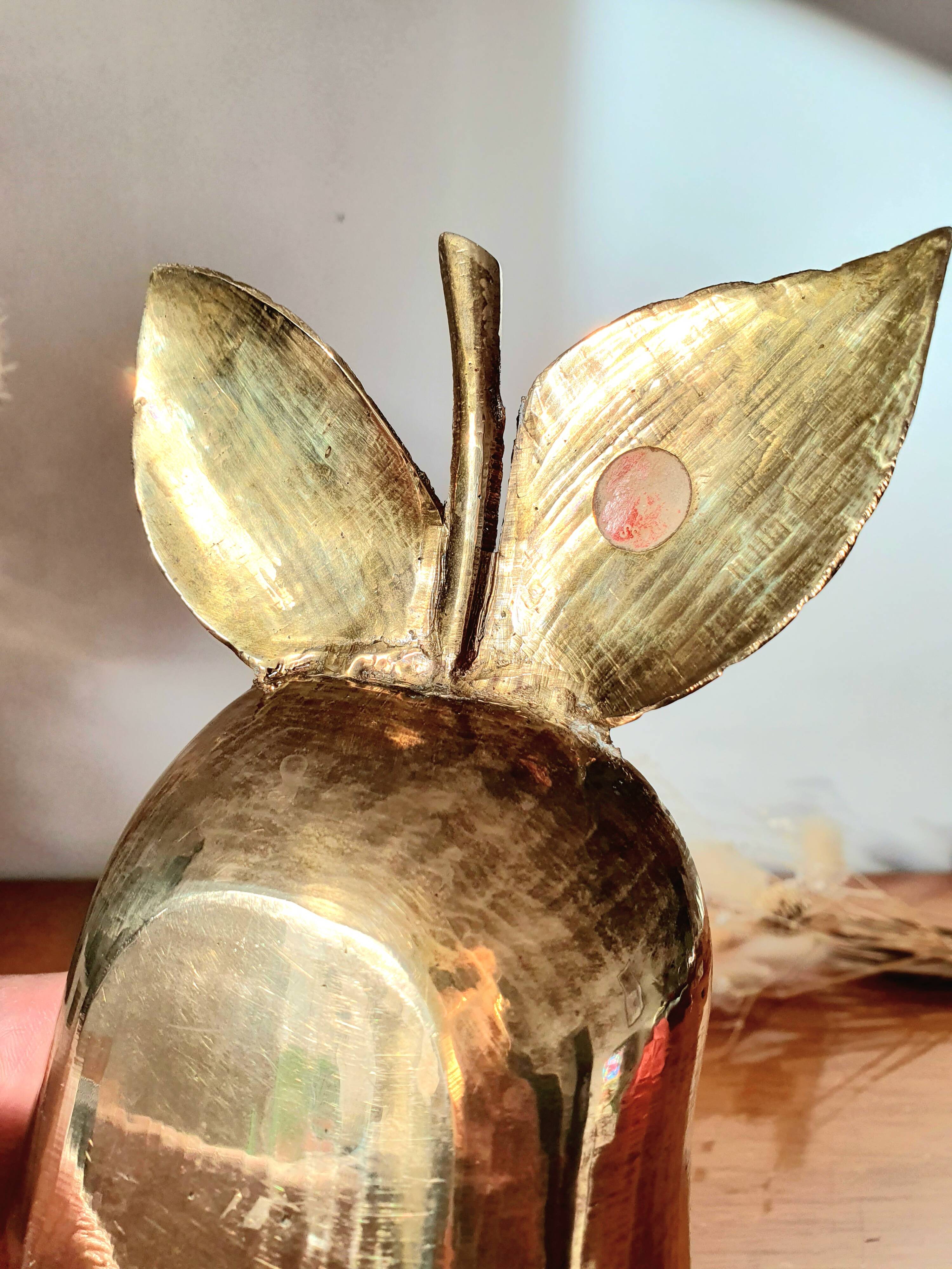 Vintage brass pear pocket empty