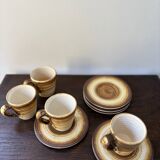 Longchamp brown and yellow coffee service