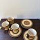 Longchamp brown and yellow coffee service
