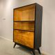 Bibliothèque plaquée noyer vintage, années 1960