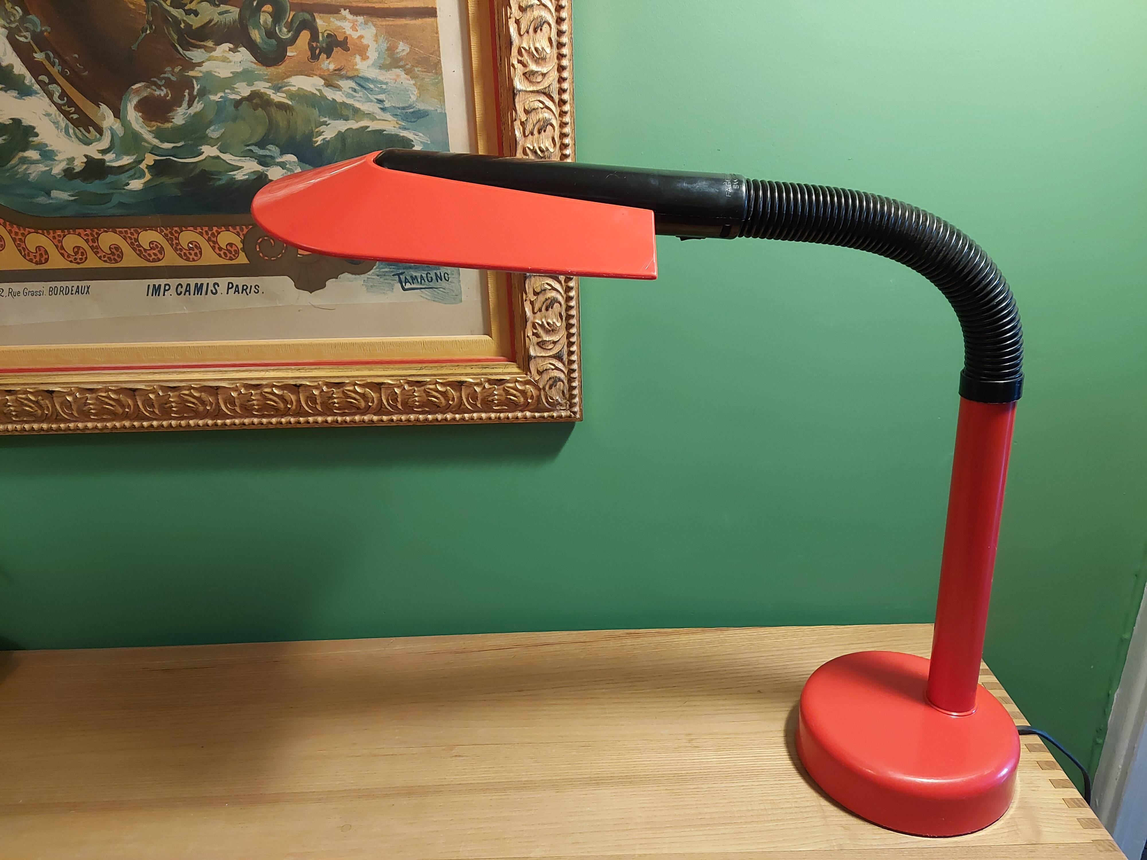 Red lamp annees 70's scandinavian design , fagerhults ( sweden )