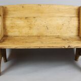 Wear consistent with age and use. Mid-Century Fir wood bench