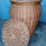 Basket 57cm woven rattan pot shape