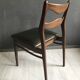 4 vintage teak dining chairs, dark green