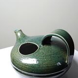 Glazed stoneware jug/pourer/watering can, vintage La Borne craftsmanship.